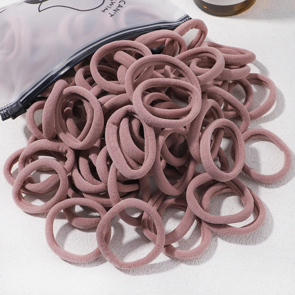 Girls Solid Color Elastic Hair Bands – Korean Style Accessories - Image 22