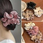 Elegant Korean Retro Oversized Chiffon Scrunchies for a Chic Look