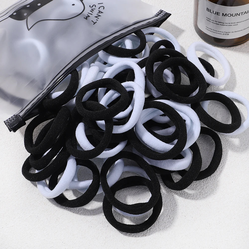 Girls Solid Color Elastic Hair Bands – Korean Style Accessories - Image 31