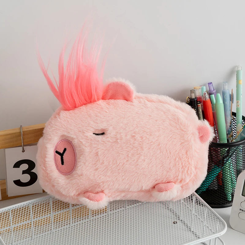 Cute Plush Capybara Pencil Storage Bag - Image 8