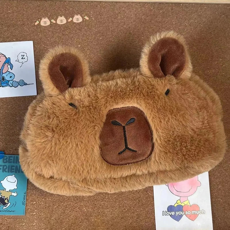 Cute Plush Capybara Pencil Storage Bag - Image 3
