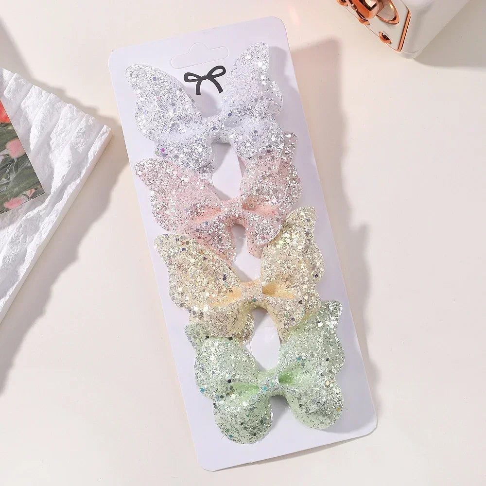 Girls Cute Sequins Double Butterfly Hair Clips - Image 22