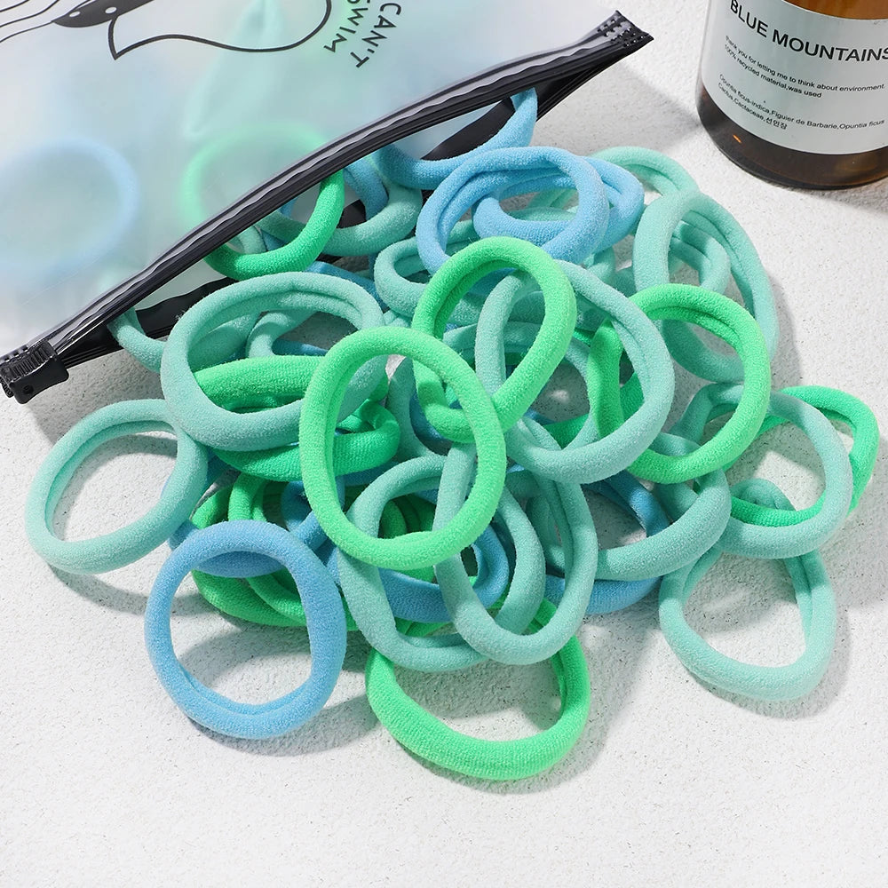 Girls Solid Color Elastic Hair Bands – Korean Style Accessories - Image 15