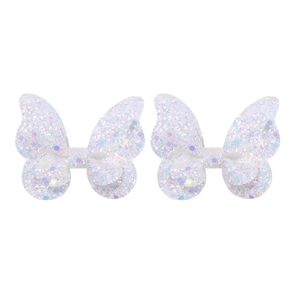 Girls Cute Sequins Double Butterfly Hair Clips - Image 21