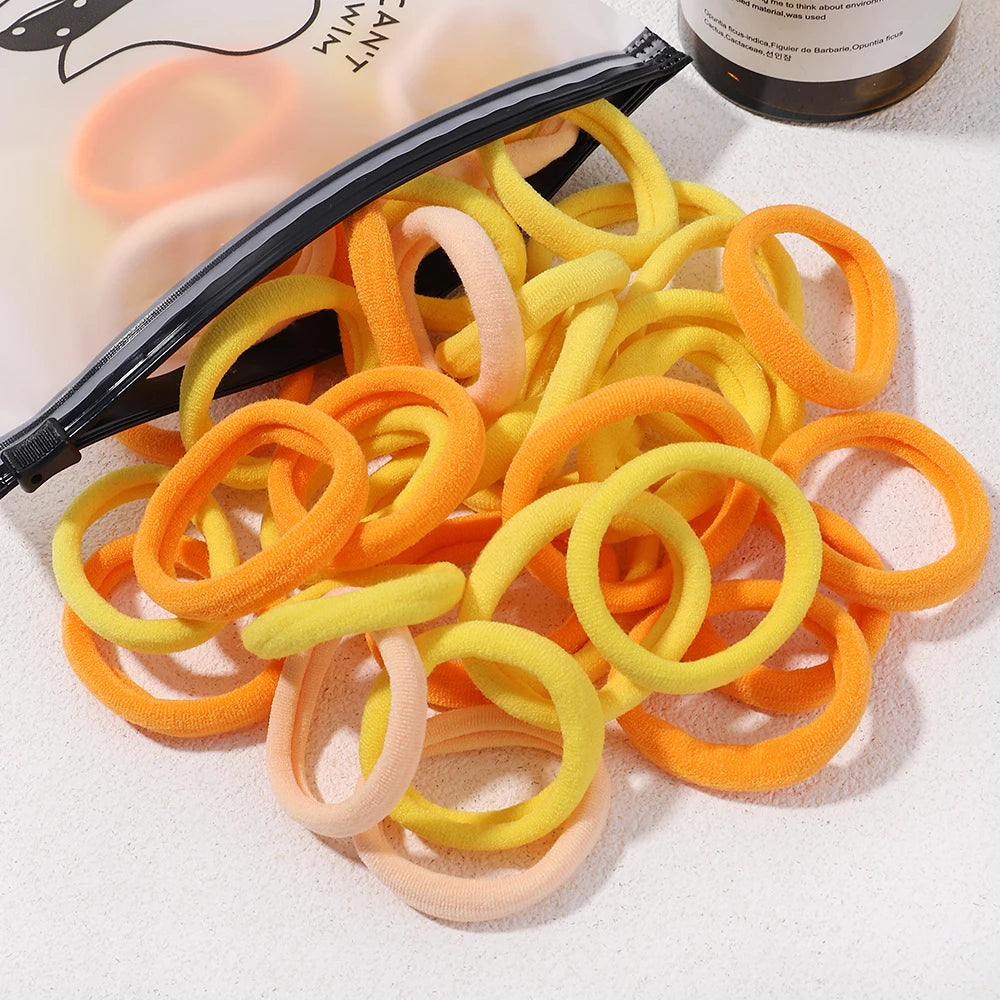 Girls Solid Color Elastic Hair Bands – Korean Style Accessories - Image 14