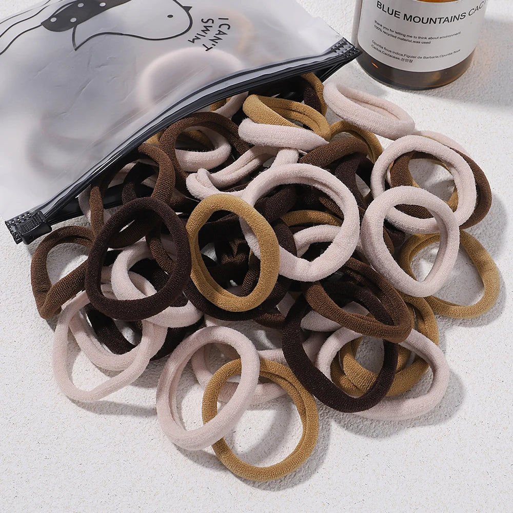 Girls Solid Color Elastic Hair Bands – Korean Style Accessories - Image 9