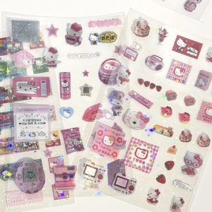 Japanese Charm Girl Hello Kitty Sticker Set – Kawaii Decorations&nbsp;