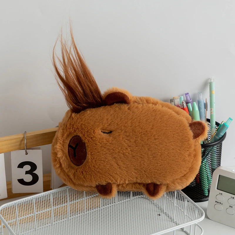Cute Plush Capybara Pencil Storage Bag - Image 7